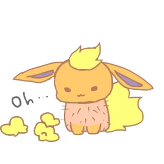 ❄ Flareon Pokemon Oh... pokemon, flareon, mignon, nuages, animé telegram sticker