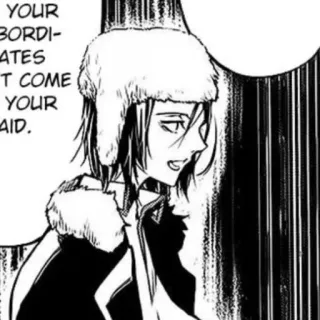 🎲 YOUR
BORDINATES
IT COME
YOUR
AID. Anime, Manga, Charakter, Pelzmütze telegram sticker