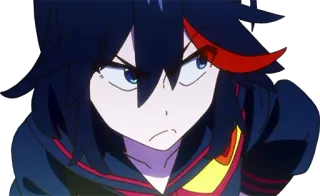👀 Ryuko Matoi Kill la Kill Anime, Cartone animato, Manga, Ragazza, Arrabbiata, Seria whatsapp sticker
