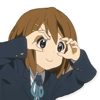 👀 Yui Hirasawa K-On! Anime, Niedlich, Schulmädchen, Kawaii, Fröhlich telegram sticker