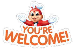 ☺️ Jollibee YOU'RE WELCOME! Jollibee, welcome, mascot, food, restaurant telegram sticker