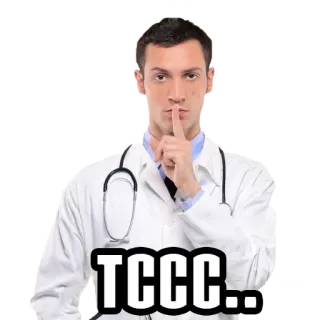 🤫 TCCC... Arzt, medizinisch, psst, Ruhe, Geheimnis telegram sticker