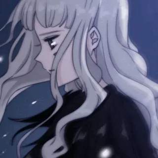 🌙 anime girl, cartoon, illustration, aesthetic, art, sad telegram sticker