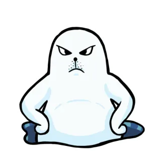 😑 тюлень, злой, мультик, животное, милый, мем telegram sticker