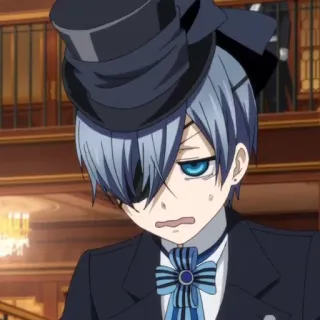 😕 Ciel Phantomhive Black Butler Anime, Manga, Ciel Phantomhive, Black Butler, Personaggio, Cartone animato telegram sticker