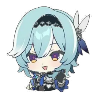 👌 Eula Genshin Impact Anime, Chibi, Genshin Impact, Eula, Videojuego, Sticker telegram sticker