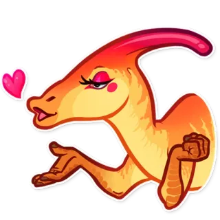 😘 恐竜 (kyouryuu), 漫画 (manga), 動物 (doubutsu), 愛 (ai), かわいい (kawaii) telegram sticker