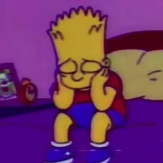 ☹️ Bart Simpson The Simpsons Bart Simpson, The Simpsons, cartoon, sad, depressed, character telegram sticker