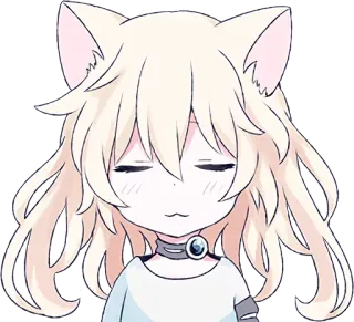 😒 anime, cat, ears, cute, kawaii, sticker, manga telegram sticker