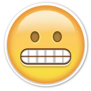 😬 emoji, smiley, face, teeth, grimace, yellow telegram sticker