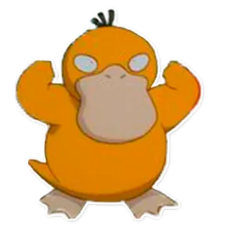 💪 Psyduck Pokemon Psyduck, โปเกมอน, การ์ตูน, สัตว์, เป็ด whatsapp sticker