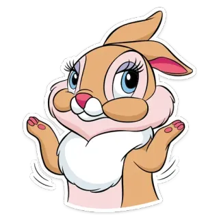 🤷‍♂️ Miss Bunny Bambi lapin, mignon, Disney, animal, dessin animé telegram sticker