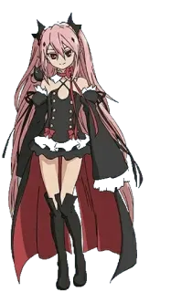 🙂 Krul Tepes Seraph of the End Anime, Vampir, Krul, Tepes, pinke Haare, Gothic telegram sticker