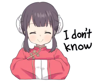 🤗 I don't know Anime, Garota, Pergunta, Incerto/a, Desenho animado, Fofo/a telegram sticker