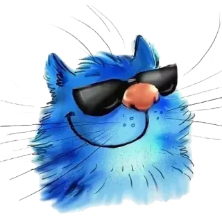 😎 cat, sunglasses, cool, blue, animal, cartoon, pet, cute telegram sticker