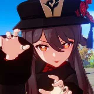 👻 Hu Tao Genshin Impact 动漫, 电子游戏, 原神, 胡桃, 角色, 红眼睛 telegram sticker