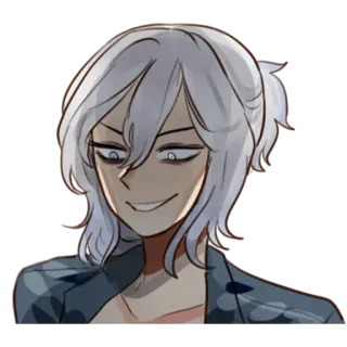 😈 Anime, Dessin animé, Personnage, Sourire, Sourire narquois telegram sticker