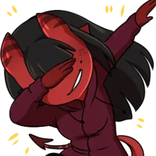 🥳 Dab, Rot, Teufel, Cartoon, Anime telegram sticker