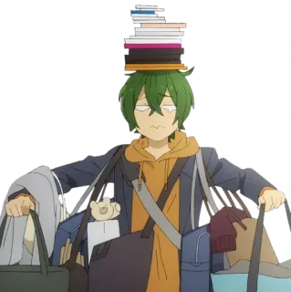 📚 Anime, Livros, Cansado/a, Carregando, Estudante telegram sticker