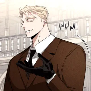 😏 Hum man, suit, gloves, aristocrat, humming telegram sticker
