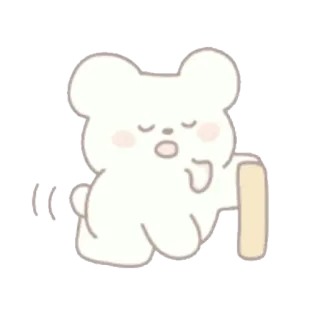 🍦 fofo, animal, urso, sonolento, desenho animado, adesivo telegram sticker