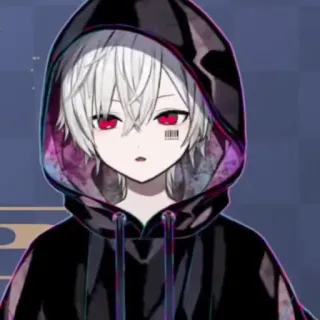 ☁️ Anime, Manga, Hoodie, Weißes Haar, Vtuber, Avatar whatsapp sticker