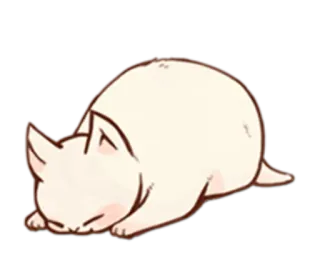 😞 chat, animal, mignon, dessin animé, somnolent, dormir telegram sticker