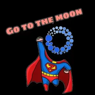 😂 GO TO THE MOON lua, super-herói, cripto, finanças, foguete, espaço, sucesso, investimento telegram sticker