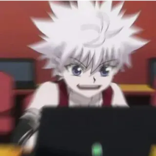 😄 Killua Zoldyck Hunter x Hunter anime, killua, hunter x hunter, computer, cartoon telegram sticker