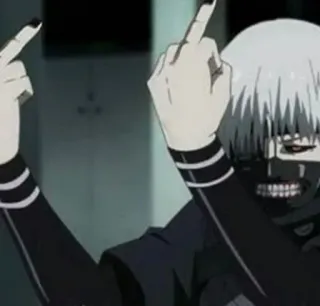 ⛓️ Ken Kaneki Tokyo Ghoul anime, middle finger, ghoul, kaneki, tokyo ghoul telegram sticker