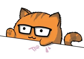 😙 TAP kucing, kacamata, kartun, ketuk, hewan, stiker telegram sticker