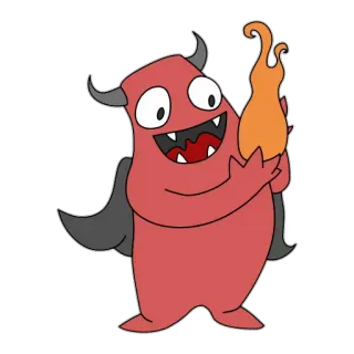 🔥 teufel, monster, cartoon, feuer, niedlich telegram sticker