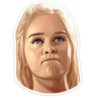 😠 Daenerys Targaryen Game of Thrones daenerys targaryen, game of thrones, retrato, série de tv telegram sticker