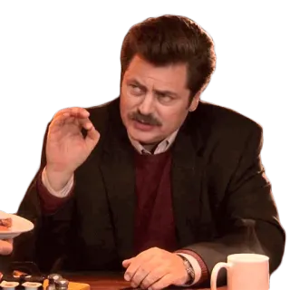 👌 Ron Swanson Parks and Recreation Ron Swanson, Parks and Recreation, Serial TV, Nick Offerman, Postać telegram sticker
