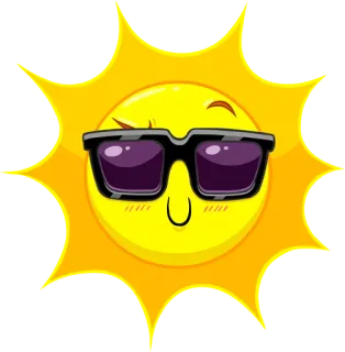 ✨ sun, sunglasses, cool, summer, weather, smiley, emoji telegram sticker