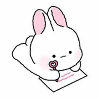 🐇 lapin, mignon, dessin, papier, écriture, écrit telegram sticker