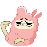 😒 ตัวลามา, การ์ตูน, สีชมพู, สัตว์ whatsapp sticker