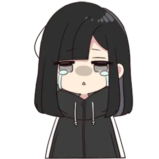 🦄 chorando, triste, anime, garota, emocional, lágrimas, chateada telegram sticker