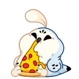 🤩 słodki, foka, pizza, kreskówka, zwierzę telegram sticker