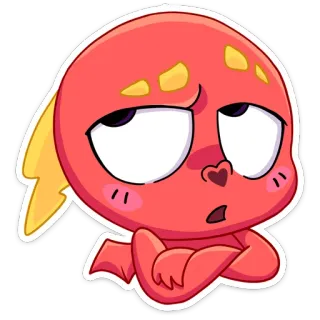 😒 cartoon, emoji, cute, funny, sticker, red, character whatsapp sticker