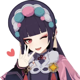 😘 Yunjin Genshin Impact Anime, Genshin Impact, Yunjin, Personagem, Sticker, Video game, Piscadela telegram sticker