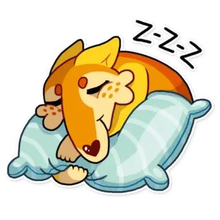 😴 z-z-z-z cane, dormire, assonnato, cuscino, cartone animato, animale, riposo, carino telegram sticker
