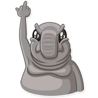 🖕 cartoon, animal, elephant, middle finger, offensive telegram sticker