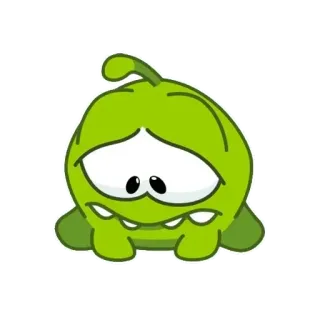 🐸 Om Nom Cut the Rope Om Nom, Cut the Rope, зеленый, мультфильм, персонаж, грустный telegram sticker