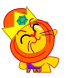 👌 Löwe, Krone, König, Tier, Cartoon, niedlich, Maskottchen telegram sticker