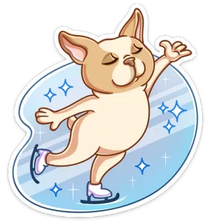 ⛸ cachorro, patinação no gelo, fofo, animal, animal de estimação, esportes telegram sticker