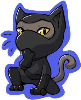 🤫 cat, ninja, cartoon, animal, mask, cute telegram sticker
