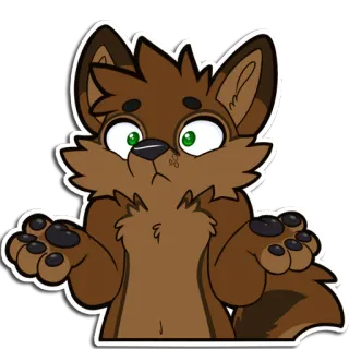 🤷‍♂️ furry, wolf, shrug, confused, cute, animal, cartoon telegram sticker