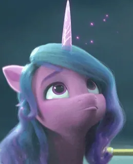 😏 Izzy Moonbow My Little Pony: A New Generation My Little Pony, Unicórnio, Izzy, Desenho animado, Animação, Amizade, Pônei telegram sticker