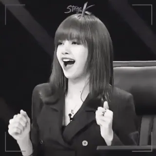 🪐 Lisa Stage K wanita, selebriti, penyanyi, hiburan, K-pop, senyum whatsapp sticker